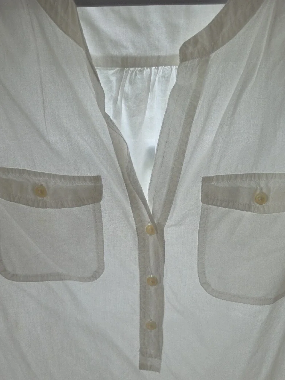 JCrew REIMAGINED Lightweight White Button-Front 2-pocket Shirt